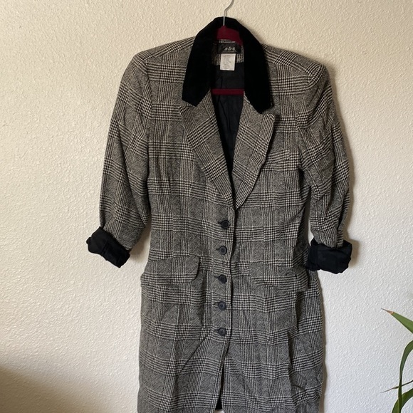 Vtg 90s‎ longline WOOL blazer - Picture 6 of 8